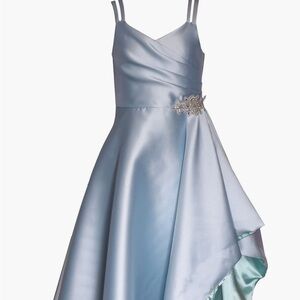 Elegant high low satin party dress